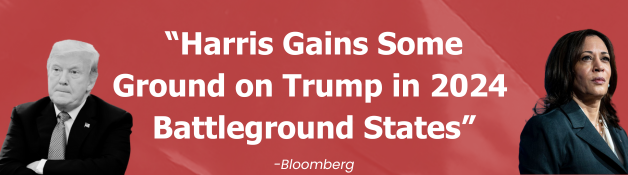 Harris Gains Some Ground on Trump in 2024 Battleground States - Bloomberg