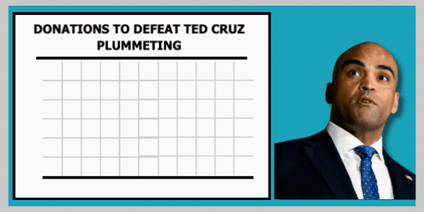 DONATIONS TO DEFEAT TED CRUZ PLUMMETING