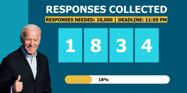 RESPONSES NEEDED: 10,000 | DEADLINE: 11:59 PM